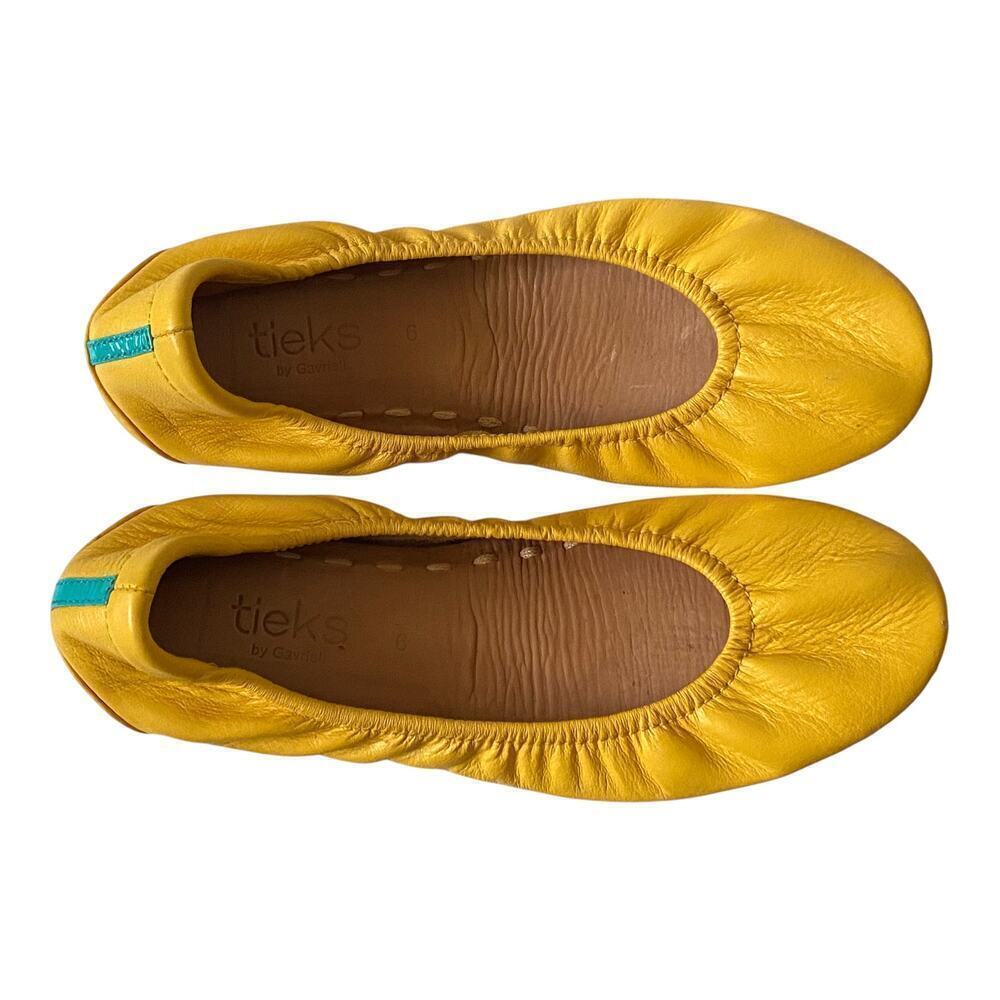 Tieks by Gavrieli  Womens US 6 Mustard Yellow Casual Comfy Ballet  Leather Flats - Picture 2 of 14